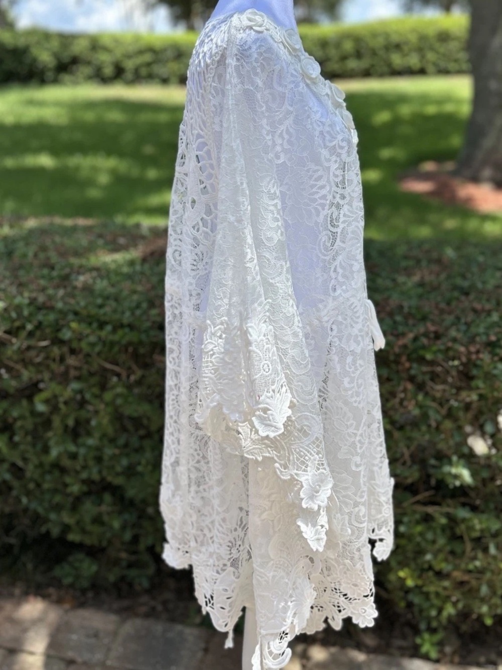 Antica sartoria Elegant White Lace Swim Cover-Up NWT O/S - Picture 3 of 10